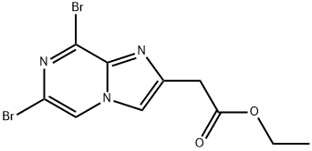 Imidazo[1,2-a]pyrazine-2-acetic acid, 6,8-dibromo-, ethyl ester Structural