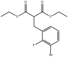 Propanedioic acid, 2-[(3-bromo-2-fluorophenyl)methyl]-, 1,3-diethyl ester Structural