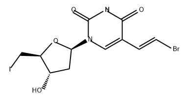 Uridine, 5-[(1E)-2-bromoethenyl]-2',5'-dideoxy-5'-iodo- Structural