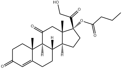 Pregn-4-ene-3,11,20-trione, 21-hydroxy-17-(1-oxobutoxy)- (9CI) Structural