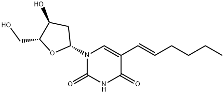 Uridine, 2'-deoxy-5-(1E)-1-hexenyl- (9CI) Structural
