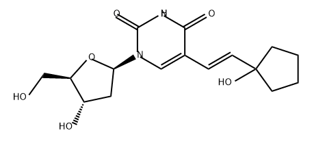 Uridine, 2'-deoxy-5-[(1E)-2-(1-hydroxycyclopentyl)ethenyl]- (9CI) Structural