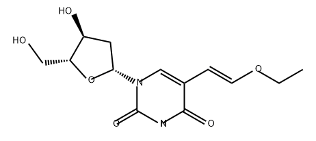 Uridine, 2'-deoxy-5-[(1E)-2-ethoxyethenyl]- (9CI) Structural
