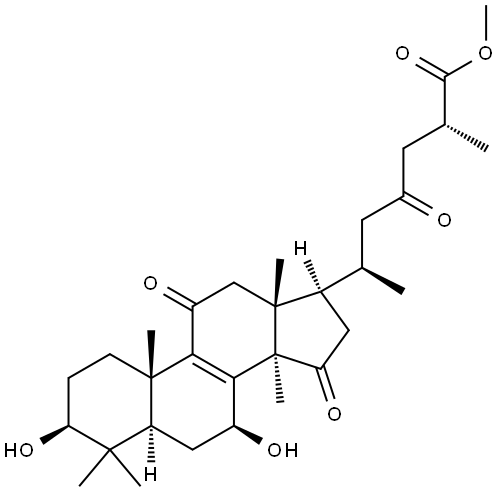 Lanost-8-en-26-oic acid, 3,7-dihydroxy-11,15,23-trioxo-, methyl ester, (3β,7β,25R)- Structural