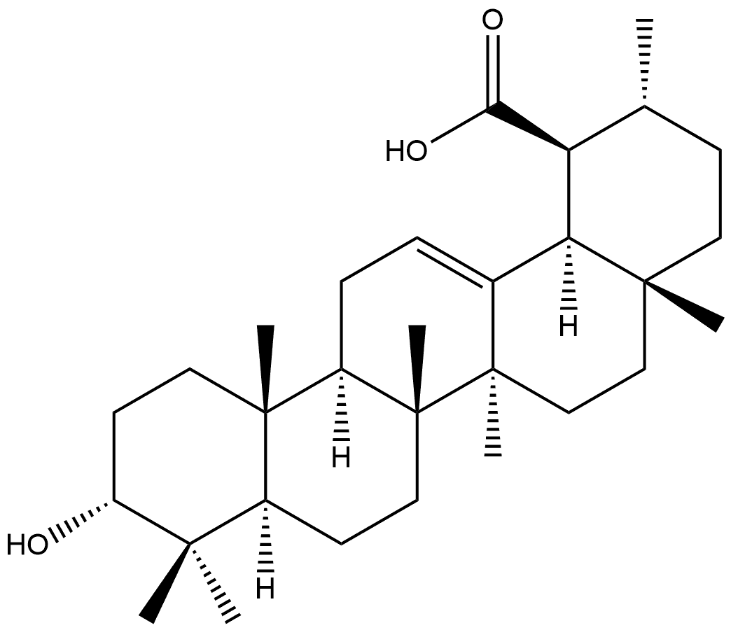 Urs-12-en-29-oic acid, 3-hydroxy-, (3α,18α)- Structural