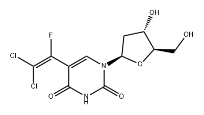 Uridine, 2'-deoxy-5-(2,2-dichloro-1-fluoroethenyl)- (9CI) Structural
