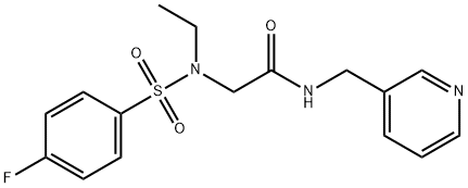 N~2~-ethyl-N~2~-[(4-fluorophenyl)sulfonyl]-N-(pyridin-3-ylmethyl)glycinamide Structural