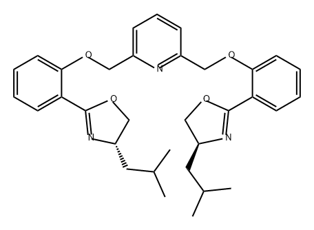 Pyridine, 2,6-bis[[2-[(4S)-4,5-dihydro-4-(2-methylpropyl)-2-oxazolyl]phenoxy]methyl]- Structural