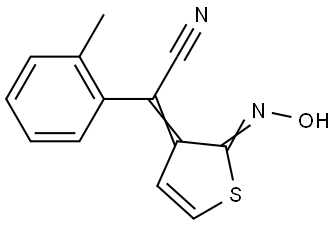 Benzeneacetonitrile, α-[2-(hydroxyimino)-3(2H)-thienylidene]-2-methyl- Structural
