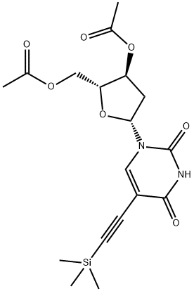Uridine, 2'-deoxy-5-[2-(trimethylsilyl)ethynyl]-, 3',5'-diacetate Structural