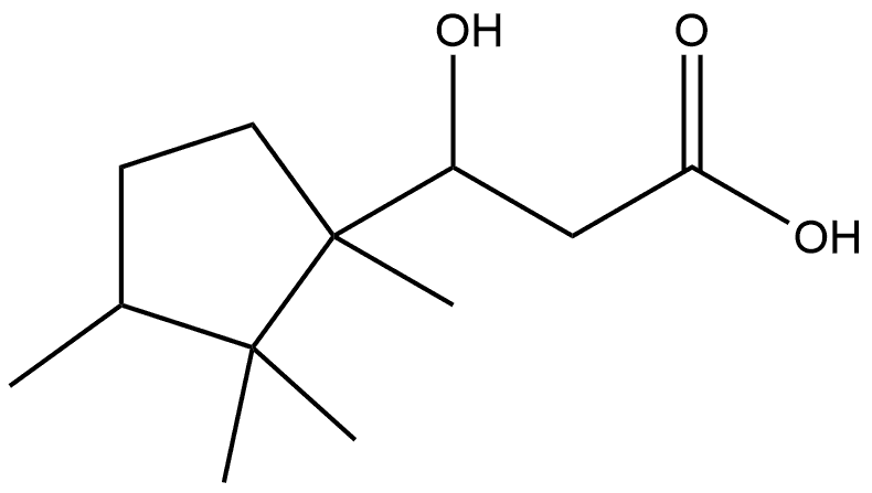 Cyclopentanepropanoic acid, β-hydroxy-1,2,2,3-tetramethyl- Structural