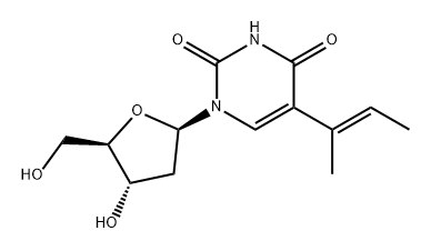 Uridine, 2'-deoxy-5-[(1E)-1-methyl-1-propenyl]- (9CI) Structural