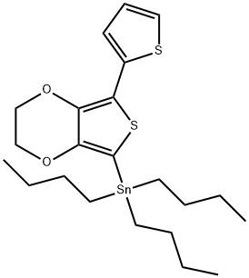 Stannane, tributyl[2,3-dihydro-7-(2-thienyl)thieno[3,4-b]-1,4-dioxin-5-yl]- Structural