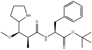 L-Phenylalanine, N-[(2R,3R)-3-methoxy-2-methyl-1-oxo-3-(2S)-2-pyrrolidinylpropyl]-, 1,1-dimethylethyl ester Structural