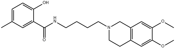 Benzamide, N-[4-(3,4-dihydro-6,7-dimethoxy-2(1H)-isoquinolinyl)butyl]-2-hydroxy-5-methyl- Structural