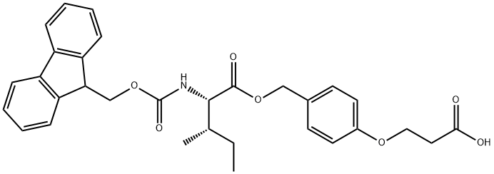 Fmoc-l-ile-o-ch2-ph-och2-ch2-cooh Structural