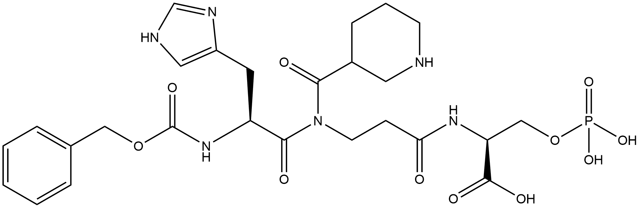 L-Serine, N-[(phenylmethoxy)carbonyl]-L-histidyl-3-piperidinecarbonyl-β-alanyl-, dihydrogen phosphate (ester) (9CI) Structural