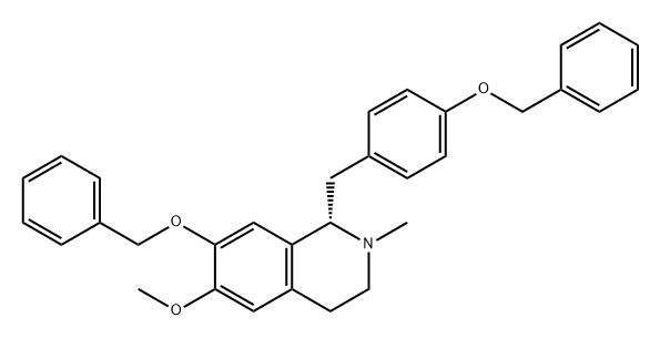 Isoquinoline, 1,2,3,4-tetrahydro-6-methoxy-2-methyl-7-(phenylmethoxy)-1-[[4-(phenylmethoxy)phenyl]methyl]-, (1S)- Structural