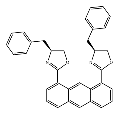 Oxazole, 2,2'-(1,8-anthracenediyl)bis[4,5-dihydro-4-(phenylmethyl)-, (4S,4'S)- Structural