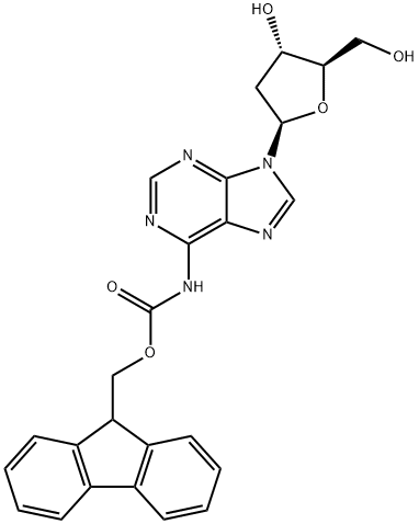 Adenosine, 2'-deoxy-N-[(9H-fluoren-9-ylmethoxy)carbonyl]- Structural