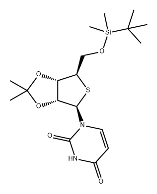 Uridine, 5'-O-[(1,1-dimethylethyl)dimethylsilyl]-2',3'-O-(1-methylethylidene)-4'-thio- (9CI) Structural