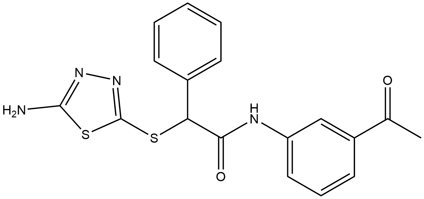 Benzeneacetamide, N-(3-acetylphenyl)-α-[(5-amino-1,3,4-thiadiazol-2-yl)thio]- Structural