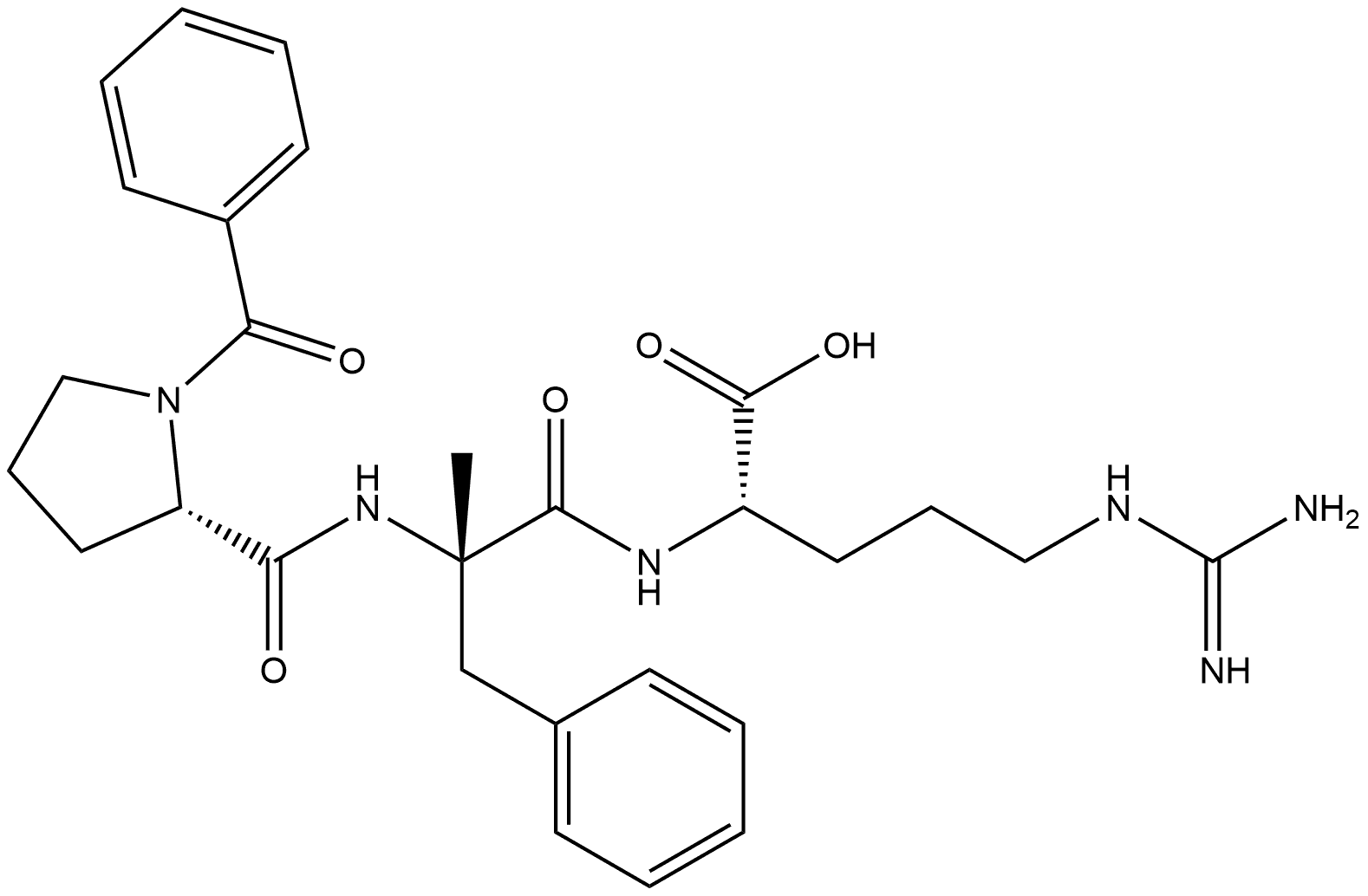 L-Arginine, N2-[N-(1-benzoyl-L-prolyl)-α-methylphenylalanyl]- (9CI) Structural