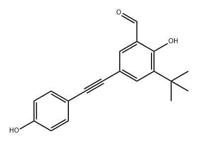Benzaldehyde, 3-(1,1-dimethylethyl)-2-hydroxy-5-[2-(4-hydroxyphenyl)ethynyl]- Structural