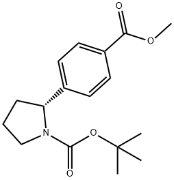 tert-butyl (2R)-2-(4-methoxycarbonylphenyl)pyrrolidine-1-carboxylate Structural