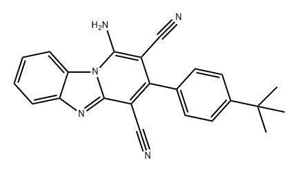 Pyrido[1,2-a]benzimidazole-2,4-dicarbonitrile, 1-amino-3-[4-(1,1-dimethylethyl)phenyl]- Structural