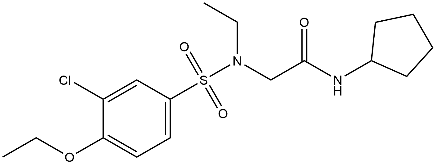 N~2~-[(3-chloro-4-ethoxyphenyl)sulfonyl]-N-cyclopentyl-N~2~-ethylglycinamide Structural