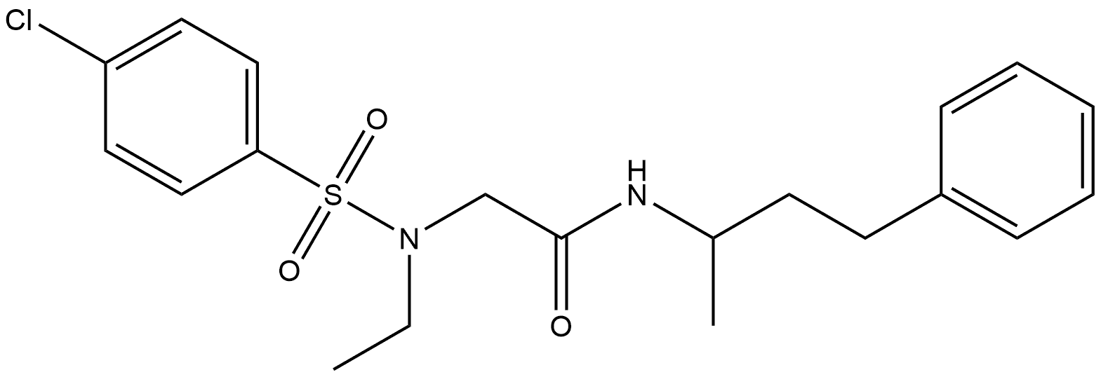 N~2~-[(4-chlorophenyl)sulfonyl]-N~2~-ethyl-N-(4-phenylbutan-2-yl)glycinamide Structural