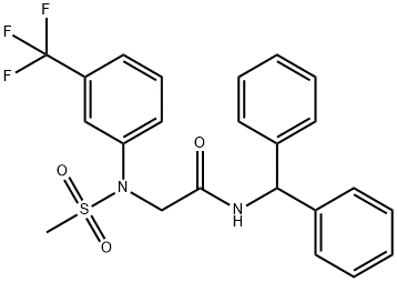 N-(diphenylmethyl)-N~2~-(methylsulfonyl)-N~2~-[3-(trifluoromethyl)phenyl]glycinamide Structural