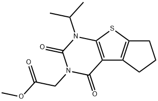 methyl 2-(1,3-dioxo-4-propan-2-yl-7,8-dihydro-6H-cyclopenta[2,3]thieno[2,4-b]pyrimidin-2-yl)acetate Structural