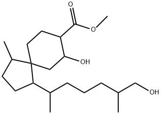 Spiro[4.5]decane-8-carboxylic acid, 7-hydroxy-1-(6-hydroxy-1,5-dimethylhexyl)-4-methyl-, methyl ester Structural