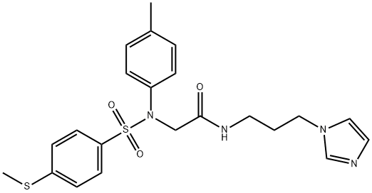 N-[3-(1H-imidazol-1-yl)propyl]-N~2~-(4-methylphenyl)-N~2~-{[4-(methylsulfanyl)phenyl]sulfonyl}glycinamide Structural