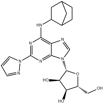 Adenosine, N-bicyclo[2.2.1]hept-2-yl-2-(1H-pyrazol-1-yl)- Structural