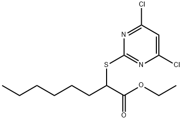 Octanoic acid, 2-[(4,6-dichloro-2-pyrimidinyl)thio]-, ethyl ester Structural