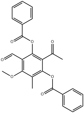 Benzaldehyde, 3-acetyl-2,4-bis(benzoyloxy)-6-methoxy-5-methyl- Structural