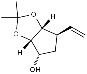 rel-(3aR,4R,6S,6aS)-2,2-Dimethyl-6-vinyltetrahydro-4H-cyclopenta[d][1,3]dioxol-4-ol Structural