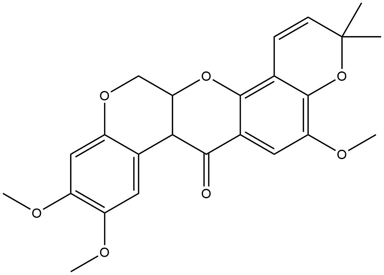 5,9,10-TRIMETHOXY-3,3-DIMETHYL-13,13A-DIHYDRO-3H,7AH-PYRANO[2,3-C:6,5-F']DICHROMEN-7-ONE Structural