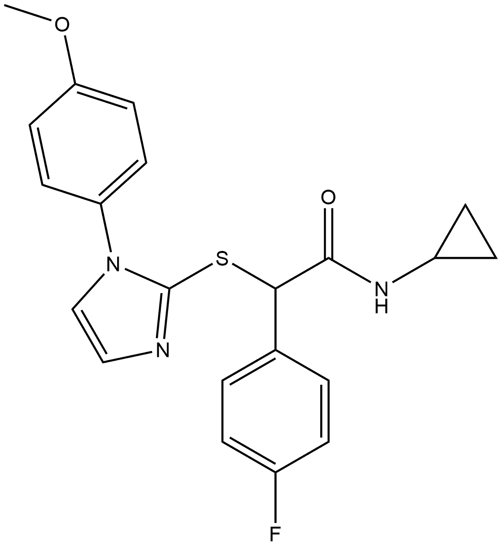 Benzeneacetamide, N-cyclopropyl-4-fluoro-α-[[1-(4-methoxyphenyl)-1H-imidazol-2-yl]thio]- Structural