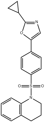 Quinoline, 1-[[4-(2-cyclopropyl-5-oxazolyl)phenyl]sulfonyl]-1,2,3,4-tetrahydro- Structural