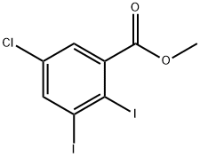 Benzoic acid, 5-chloro-2,3-diiodo-, methyl ester Structural