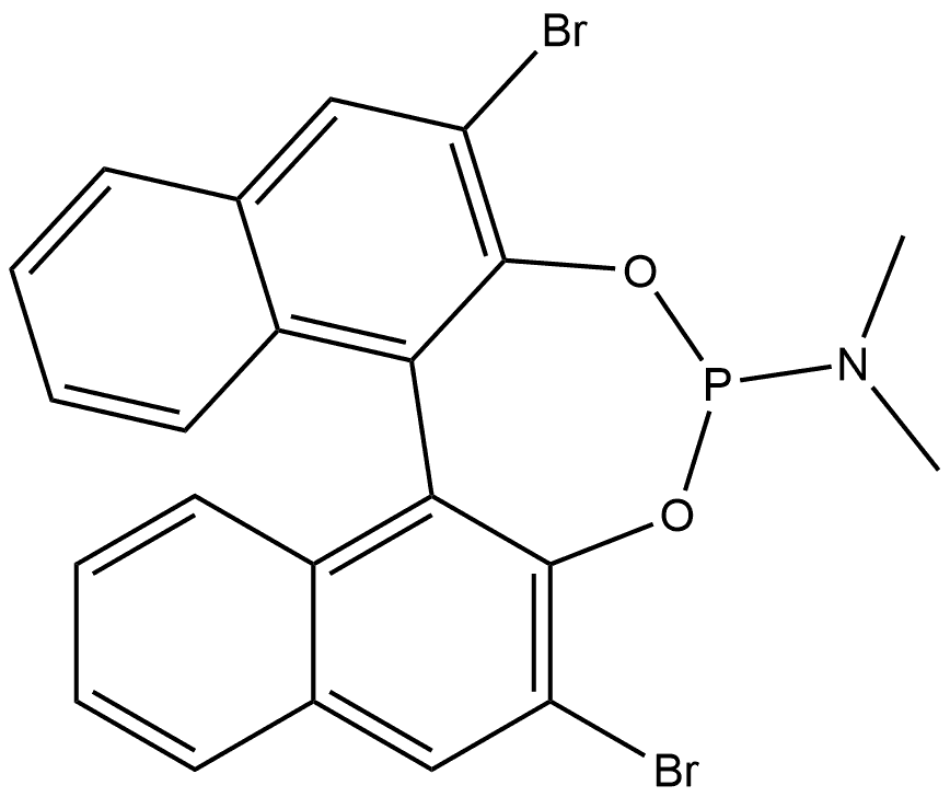 Dinaphtho[2,1-d:1',2'-f][1,3,2]dioxaphosphepin-4-amine, 2,6-dibromo-N,N-dimethyl-, (11bR)- Structural