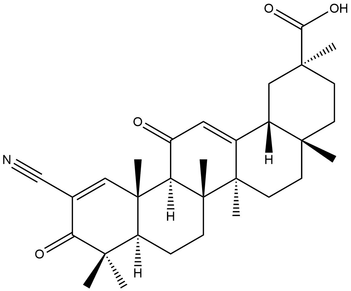 Oleana-1,12-dien-29-oic acid, 2-cyano-3,11-dioxo-, (20β)- Structural