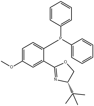 Oxazole, 4-(1,1-dimethylethyl)-2-[2-(diphenylphosphino)-5-methoxyphenyl]-4,5-dihydro-, (4S)- Structural
