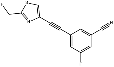Benzonitrile, 3-fluoro-5-[2-[2-(fluoromethyl)-4-thiazolyl]ethynyl]- Structural