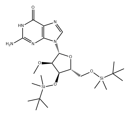 Guanosine, 3',5'-bis-O-[(1,1-dimethylethyl)dimethylsilyl]-2'-O-methyl- Structural