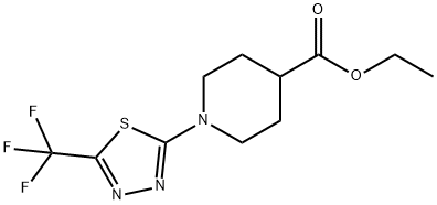 ethyl 1-[5-(trifluoromethyl)-1,3,4-thiadiazol-2-yl]piperidine-4-carboxylate Structural
